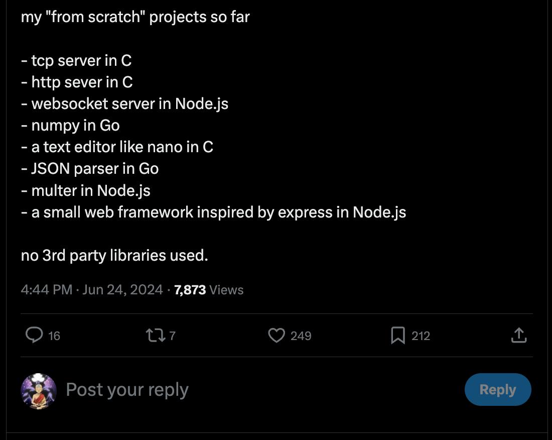 Writing things from scratch?